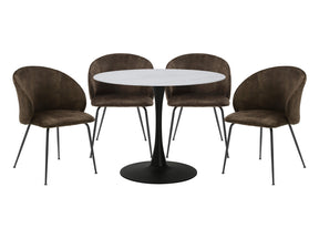 Cosimo White/Brown/Black 5-Piece Dining Table Set - Ornate Home