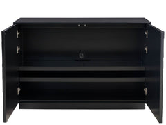 Cosmo Matte Black 48" Wide Two-Door Chest With Pyrite Texture - Ornate Home