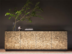 Cosmo Pyrite/Matte Black Credenza - Ornate Home
