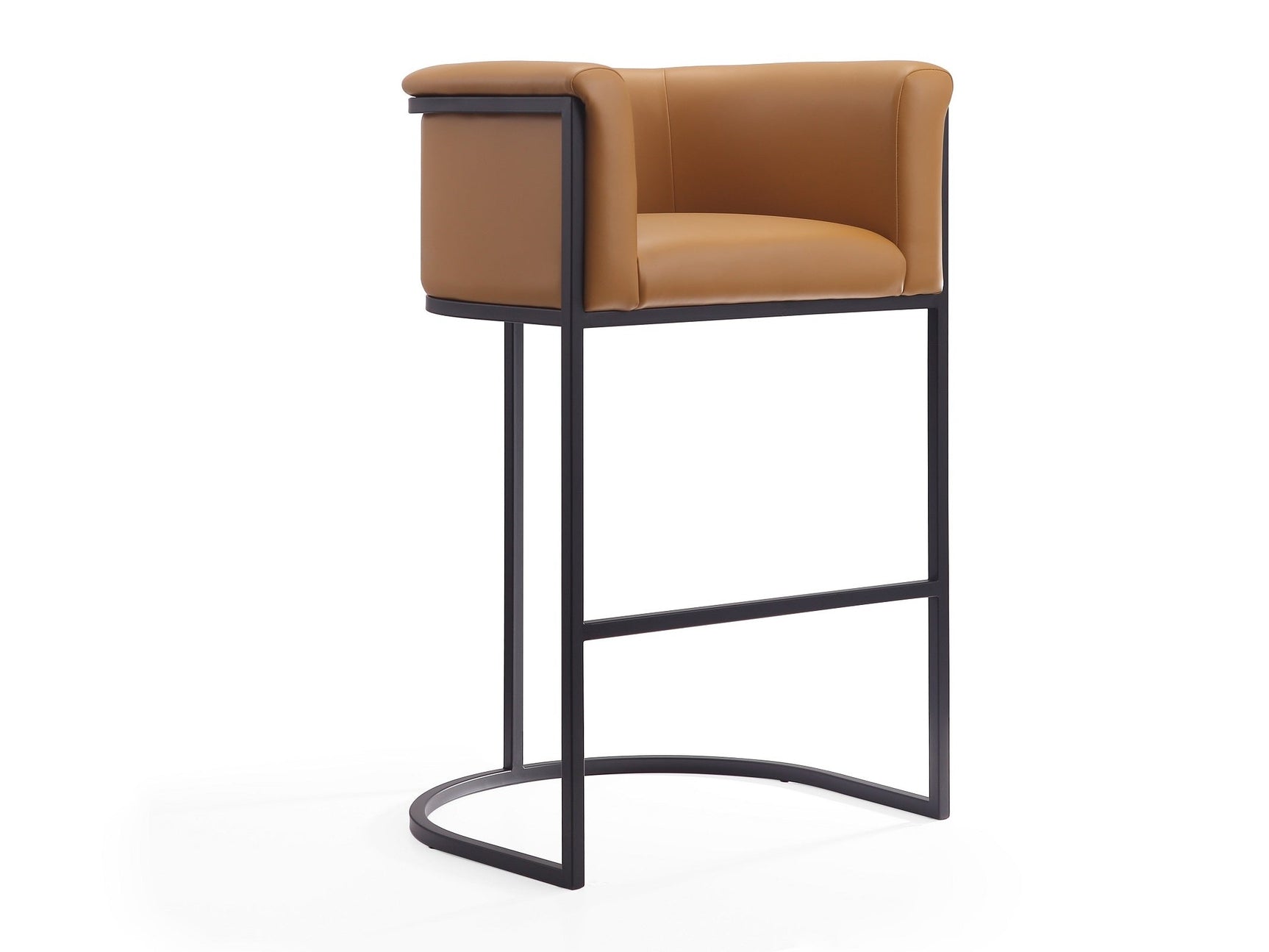 Cosmopolitan Barstool in Camel and Black - Ornate Home
