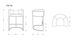 Cosmopolitan Barstool in Camel and Black - Ornate Home