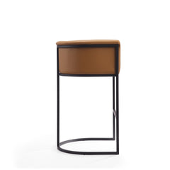 Cosmopolitan Barstool in Camel and Black (set of 2) - Ornate Home