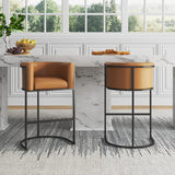 Cosmopolitan Barstool in Camel and Black (set of 3) - Ornate Home