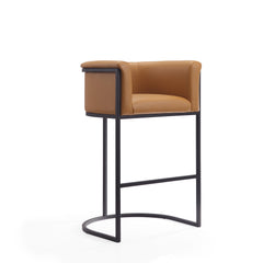 Cosmopolitan Barstool in Camel and Black (set of 3) - Ornate Home