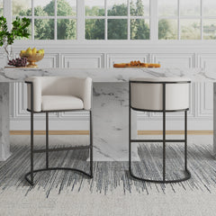 Cosmopolitan Barstool in Cream and Black - Ornate Home