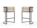 Cosmopolitan Barstool in Cream and Black (set of 2) - Ornate Home
