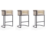 Cosmopolitan Barstool in Cream and Black (set of 3) - Ornate Home