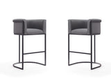 Cosmopolitan Barstool in Grey and Black (set of 2) - Ornate Home