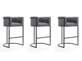 Cosmopolitan Barstool in Grey and Black (set of 3) - Ornate Home