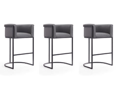 Cosmopolitan Barstool in Grey and Black (set of 3) - Ornate Home
