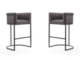 Cosmopolitan Barstool in Pebble and Black (set of 2) - Ornate Home