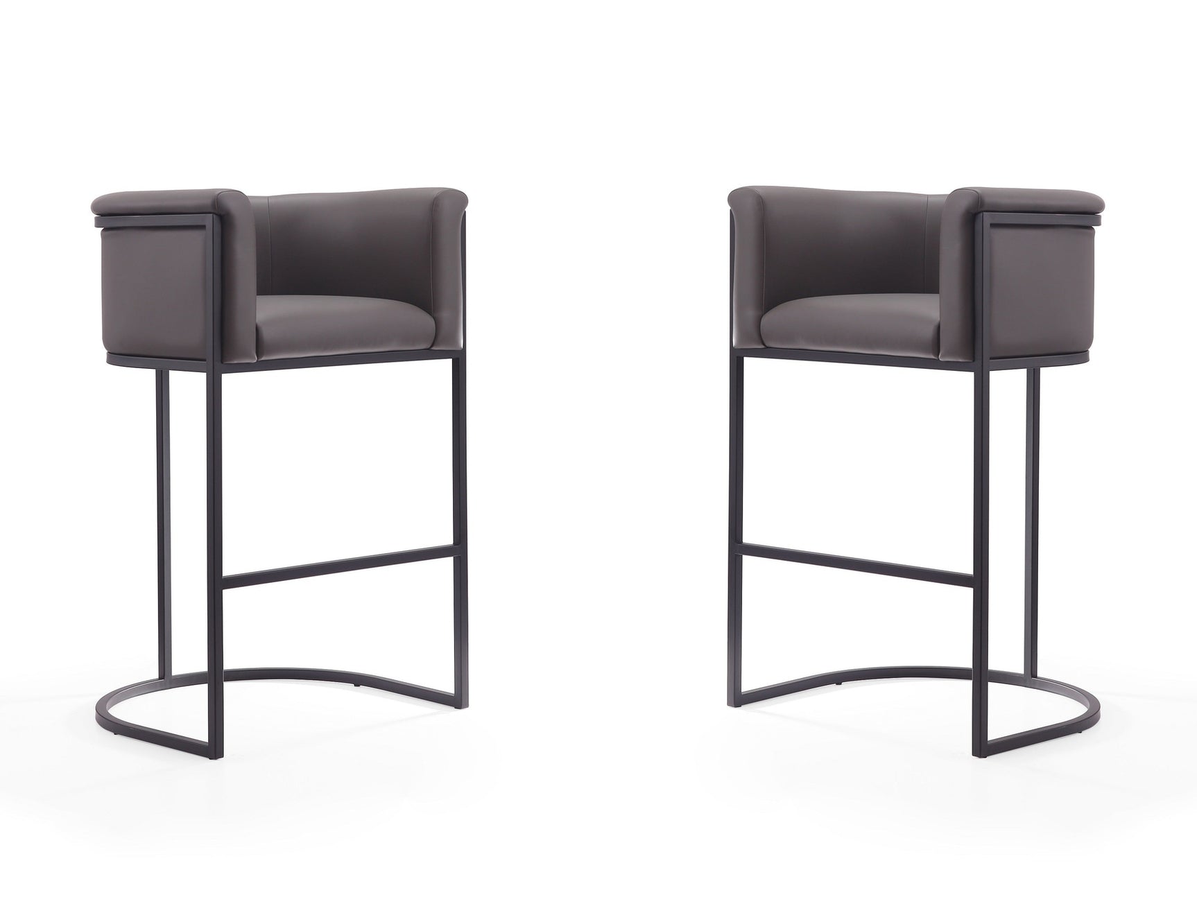 Cosmopolitan Barstool in Pebble and Black (set of 2) - Ornate Home