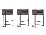Cosmopolitan Barstool in Pebble and Black (set of 3) - Ornate Home