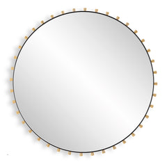 Cosmopolitan Black/Brass Round Mirror - Ornate Home