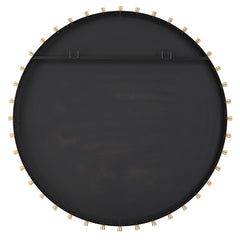 Cosmopolitan Black/Brass Round Mirror - Ornate Home