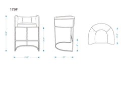 Cosmopolitan Counter Stool in Camel and Black - Ornate Home