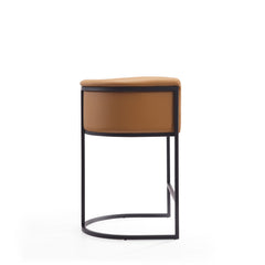 Cosmopolitan Counter Stool in Camel and Black (set of 2) - Ornate Home