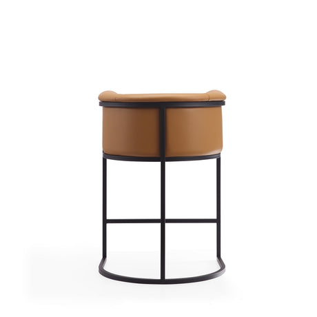 Cosmopolitan Counter Stool in Camel and Black (set of 2) - Ornate Home