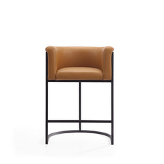 Cosmopolitan Counter Stool in Camel and Black (set of 3) - Ornate Home