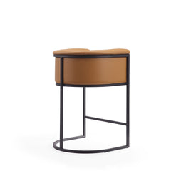 Cosmopolitan Counter Stool in Camel and Black (set of 3) - Ornate Home