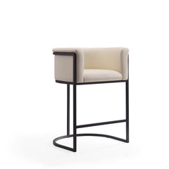 Cosmopolitan Counter Stool in Cream and Black (set of 3) - Ornate Home