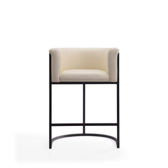 Cosmopolitan Counter Stool in Cream and Black (set of 3) - Ornate Home
