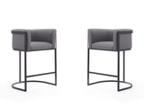Cosmopolitan Counter Stool in Grey and Black (set of 2) - Ornate Home