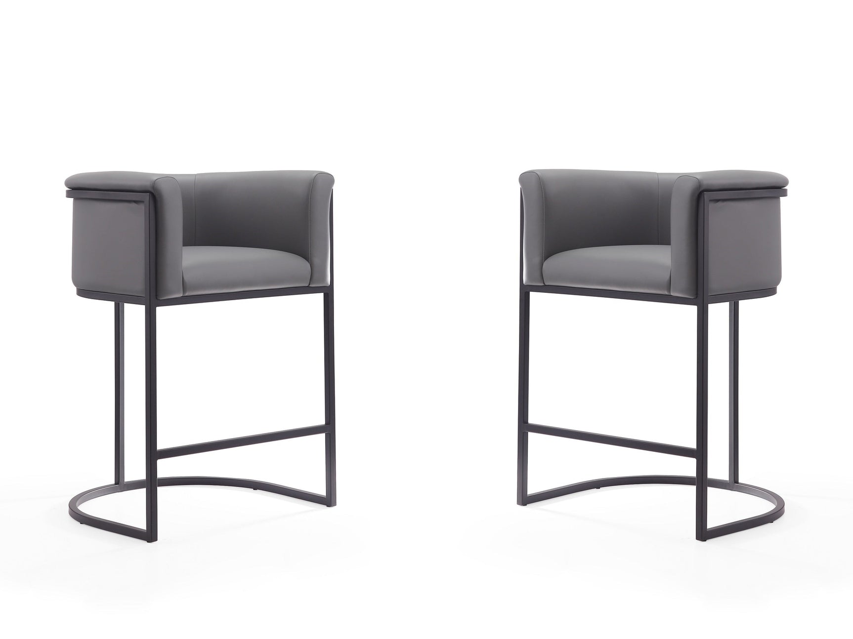 Cosmopolitan Counter Stool in Grey and Black (set of 2) - Ornate Home