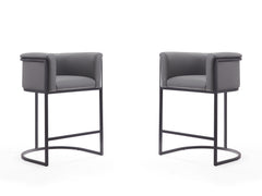 Cosmopolitan Counter Stool in Grey and Black (set of 2) - Ornate Home