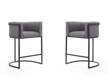 Cosmopolitan Counter Stool in Grey and Black (set of 2) - Ornate Home