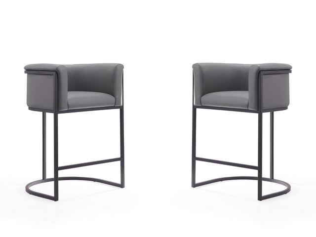 Cosmopolitan Counter Stool in Grey and Black (set of 2) - Ornate Home