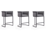 Cosmopolitan Counter Stool in Grey and Black (set of 3) - Ornate Home