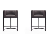 Cosmopolitan Counter Stool in Pebble and Black (set of 2) - Ornate Home