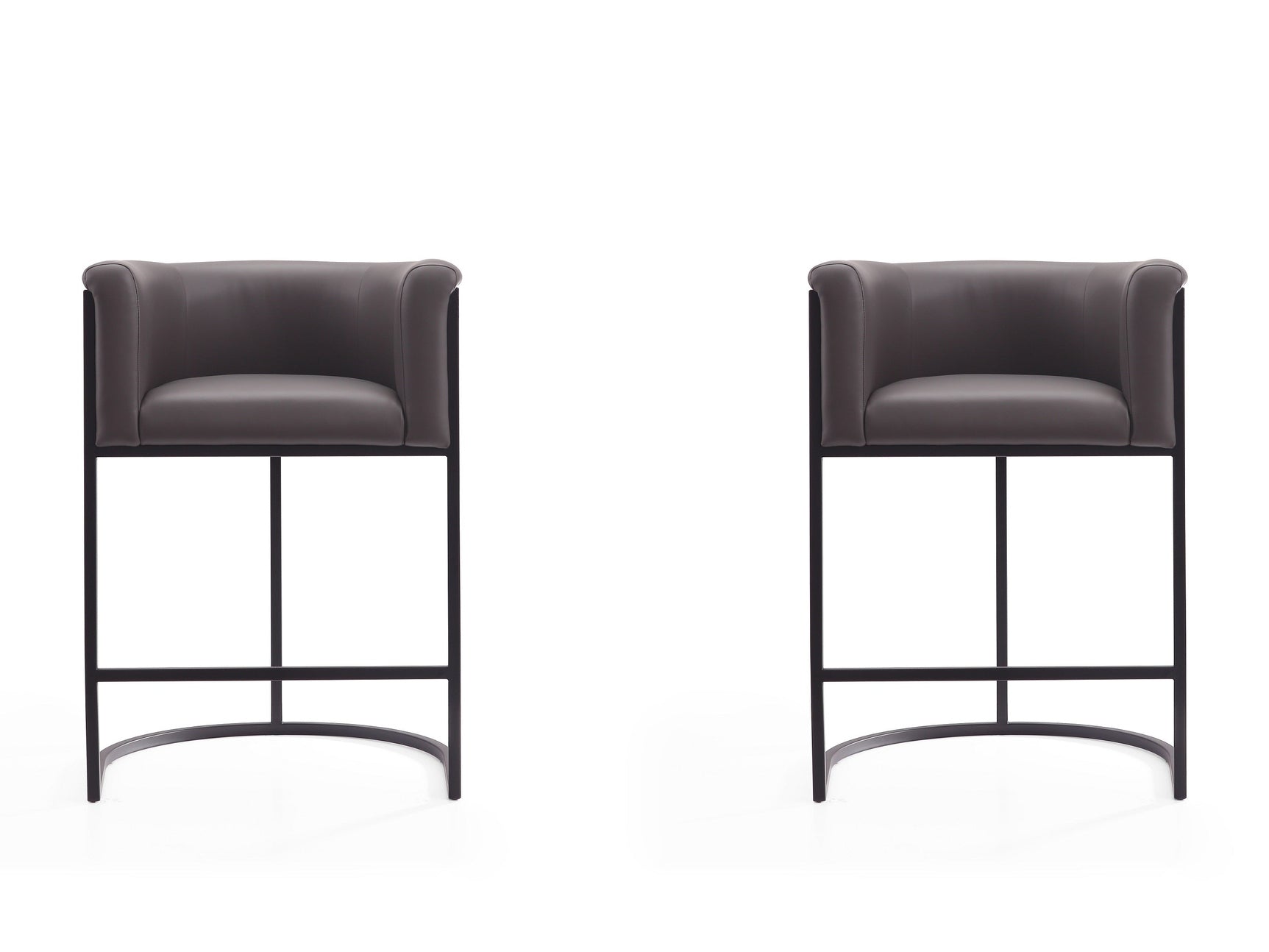 Cosmopolitan Counter Stool in Pebble and Black (set of 2) - Ornate Home