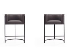Cosmopolitan Counter Stool in Pebble and Black (set of 2) - Ornate Home