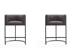 Cosmopolitan Counter Stool in Pebble and Black (set of 2) - Ornate Home