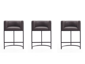 Cosmopolitan Counter Stool in Pebble and Black (set of 3) - Ornate Home