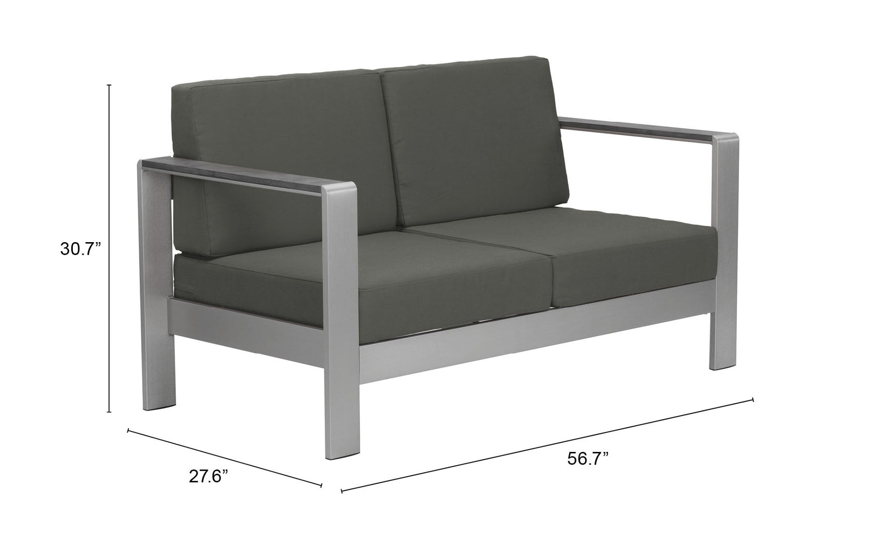 Cosmopolitan Dark Gray Sofa - Ornate Home