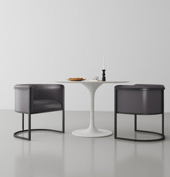 Cosmopolitan Dining Chair in Pebble and Black (set of 2) - Ornate Home
