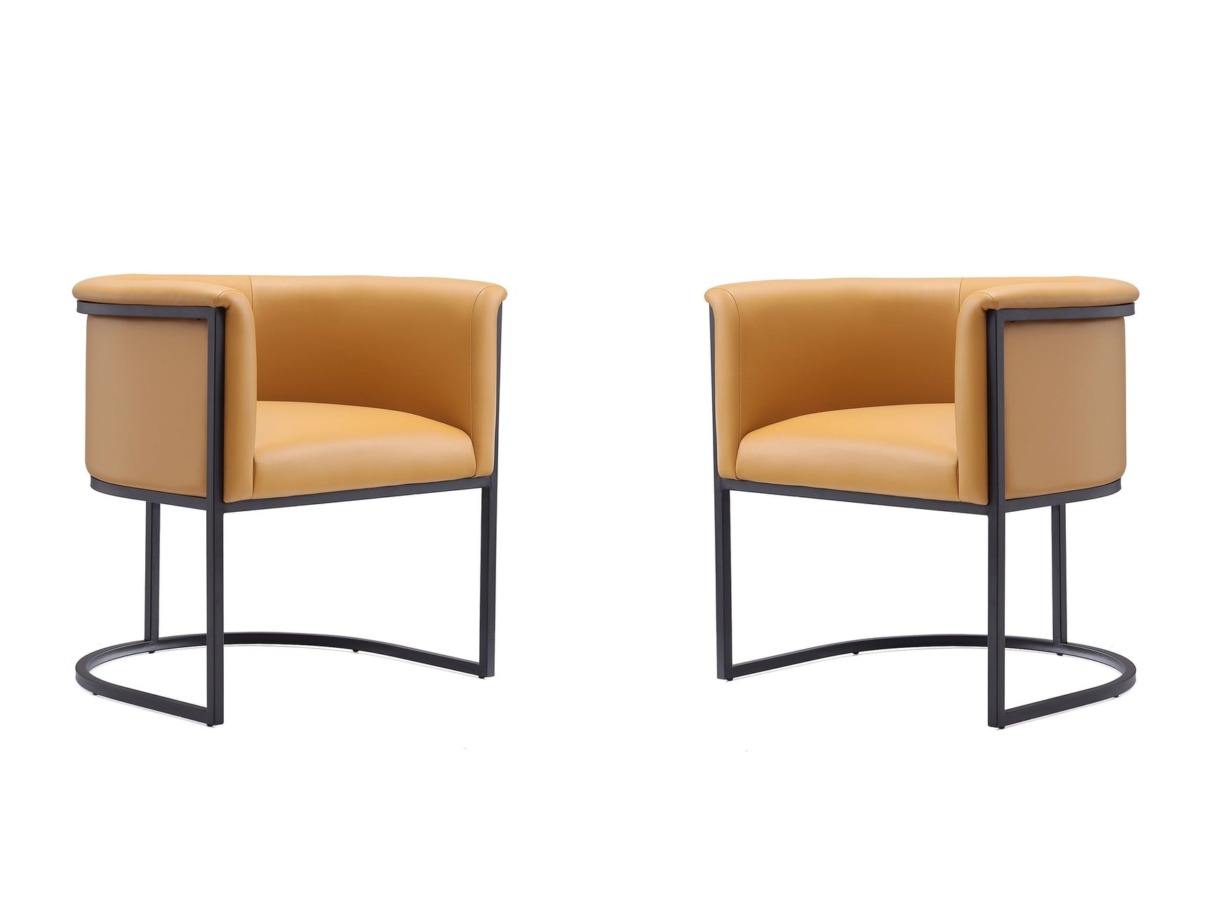 Cosmopolitan Dining Chair in Saddle and Black (set of 2) - Ornate Home