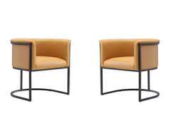 Cosmopolitan Dining Chair in Saddle and Black (set of 2) - Ornate Home