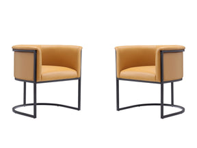 Cosmopolitan Dining Chair in Saddle and Black (set of 2) - Ornate Home