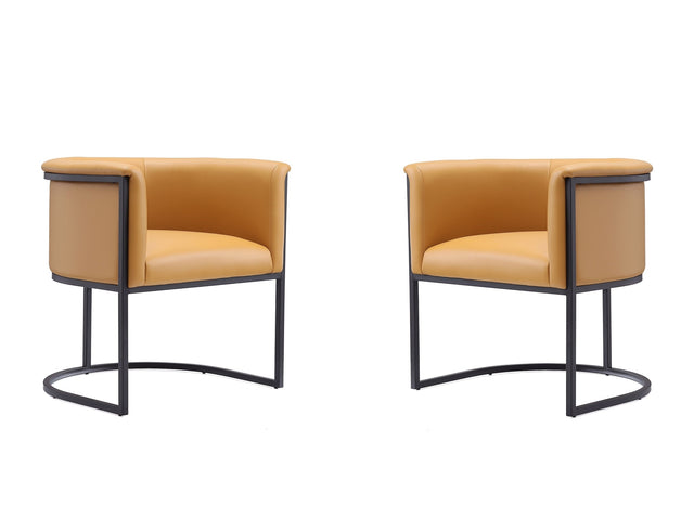 Cosmopolitan Dining Chair in Saddle and Black (set of 2) - Ornate Home