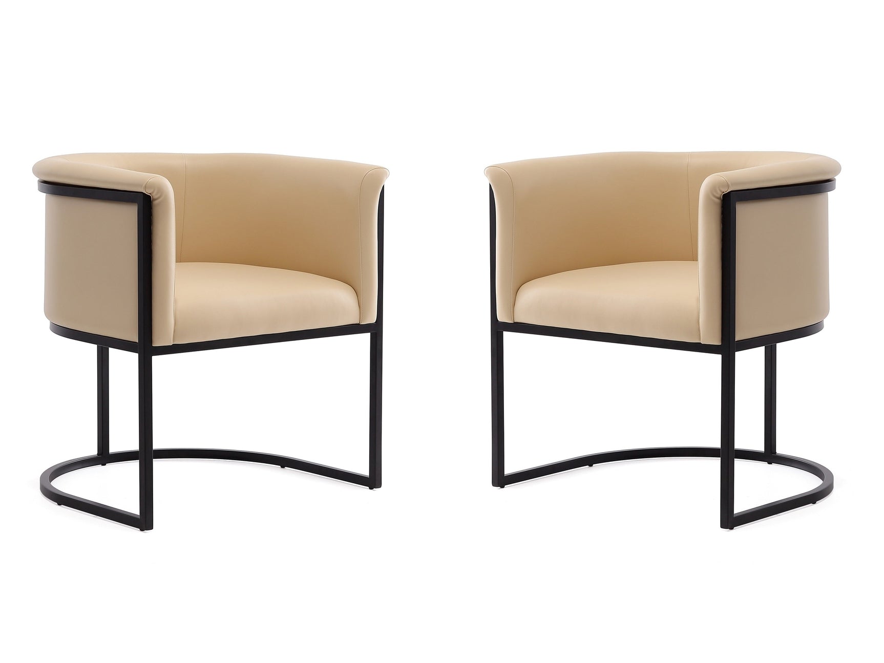 Cosmopolitan Dining Chair in Tan and Black (set of 2) - Ornate Home