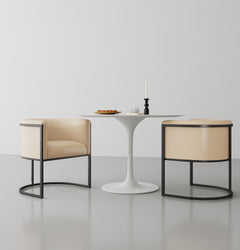Cosmopolitan Dining Chair in Tan and Black (set of 2) - Ornate Home
