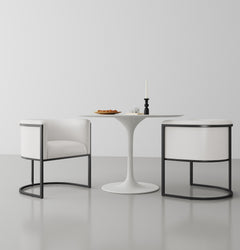 Cosmopolitan Dining Chair in White and Black - Ornate Home