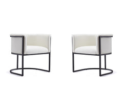 Cosmopolitan Dining Chair in White and Black (set of 2) - Ornate Home