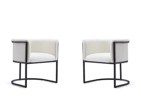 Cosmopolitan Dining Chair in White and Black (set of 2) - Ornate Home