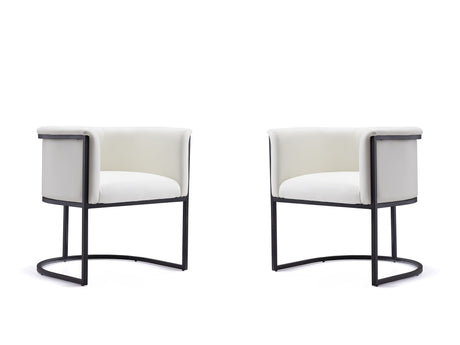 Cosmopolitan Dining Chair in White and Black (set of 2) - Ornate Home