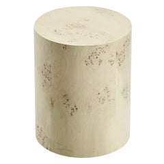 Cosmos Bleached 16" Round Burl Wood Side Table - Ornate Home
